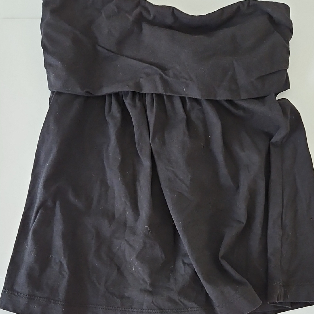 Theory Black Strapless Tunic Top